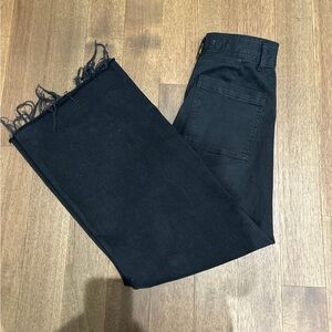 Zara Black Marine Jeans, Size 6, Adjustable Hem